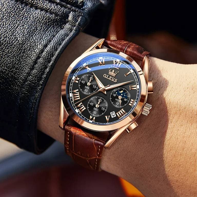 OLEVS Luxury Watch Original Waterproof(coffe colour) thumbnail 2