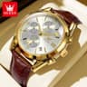 OLEVS Luxury Watch Original Waterproof(Leather03)