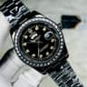 Ro-lex Diamonds Watch(Full black ) ১বছর গ্যারান্টি