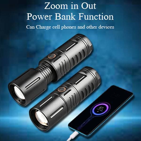 LED TORCH LIGHT, WATERPROOF WITH POWER BANK(2 বছর গ্যারান্টি) thumbnail 4