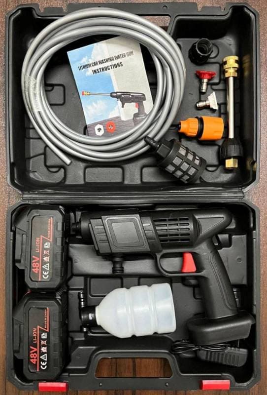 RECHARGEABLE CORDLESS HIGH PRESSURE CAR WASHER GUN (2 বছর গ্যারান্টি) thumbnail 4