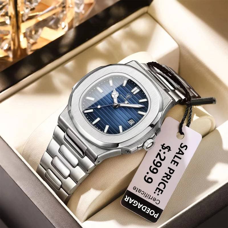 Poedagar 613 Luxury Watch (Blue colour ১বছর গ্যারান্টি) thumbnail 2