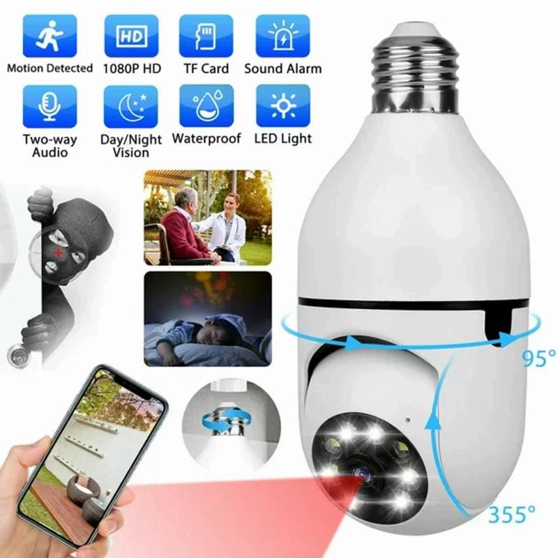 V380 বাল্ব সিস্টেম 360° মুভিং WI-FI আইপি ক্যামেরা thumbnail 4
