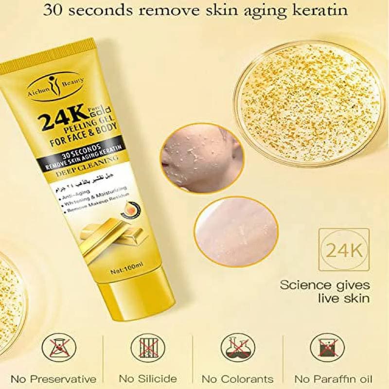 24K Pure Gold Peeling Gel for Deep Skin Cleansing and Moisturizing thumbnail 3