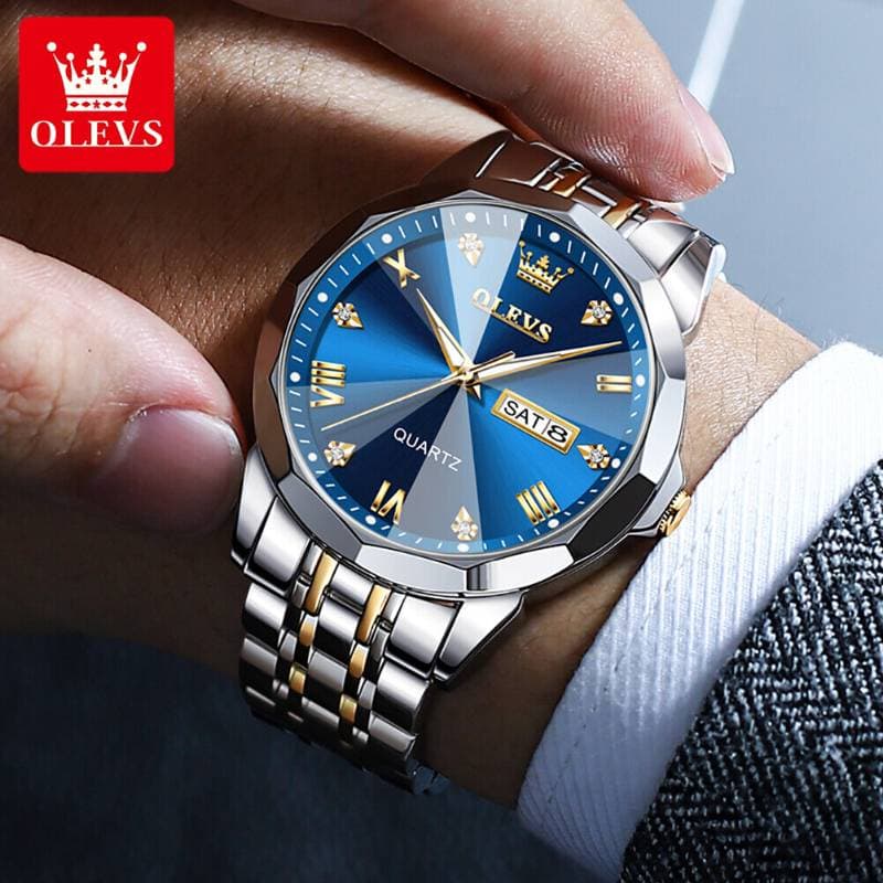 OLEVS Luxury Stainless Steel Waterproof Watche  (blue ১ বছর গ্যারান্টি) thumbnail 2