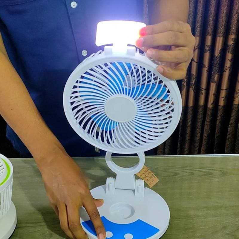 RECHARGEABLE TABLE FAN WITH LED LIGHT thumbnail 3