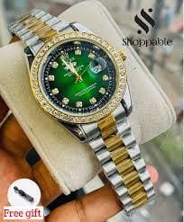 Ro-lex Diamonds Watch (green) thumbnail 2