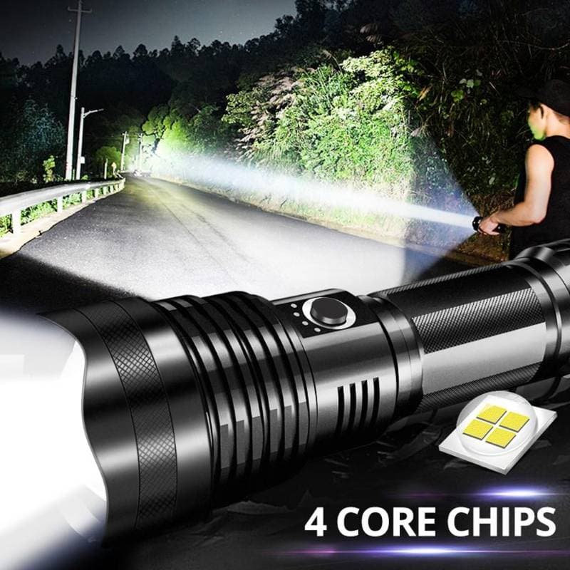 Rechargeable Zoom LED Flashlight USB Torch Light thumbnail 2