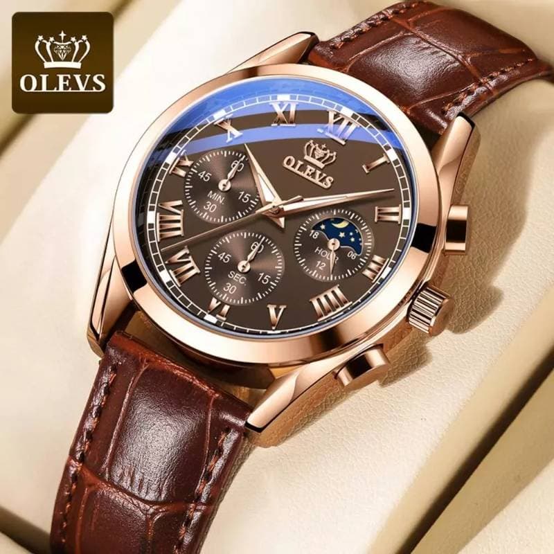 OLEVS Luxury Watch Original Waterproof(coffe colour)