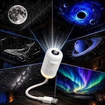 Galaxy Projector Night Light with 12 Sliding Projection Films thumbnail 3