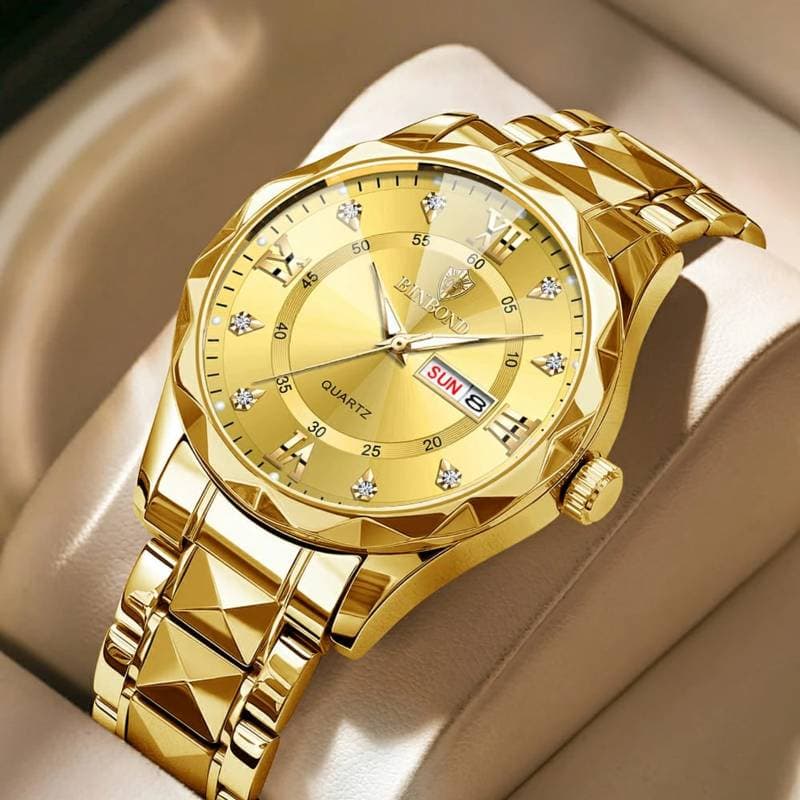 Binbon Luxury Watch (golden44)  (১বছর গ্যারান্টি)