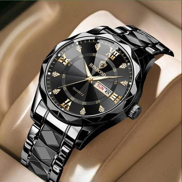 Binbon Luxury Watch (full black44) (১বছর গ্যারান্টি) thumbnail 2