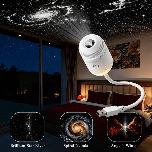 Galaxy Projector Night Light with 12 Sliding Projection Films