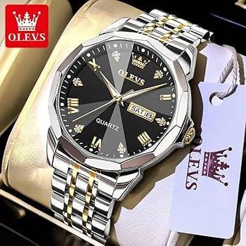 OLEVS Luxury Stainless Steel Waterproof Watche(Black ১ বছর গ্যারান্টি) thumbnail 2