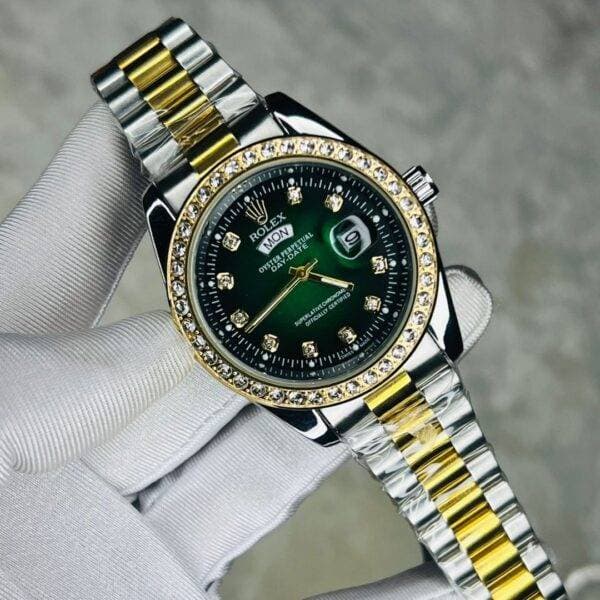 Ro-lex Diamonds Watch (green)