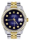 Ro-lex Diamonds Watch Blue dail(১বছর গ্যারান্টি)