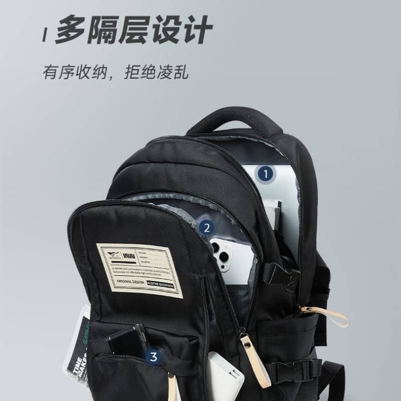 Aesthetic Large Capacity Cute Backpack (Black) thumbnail 3