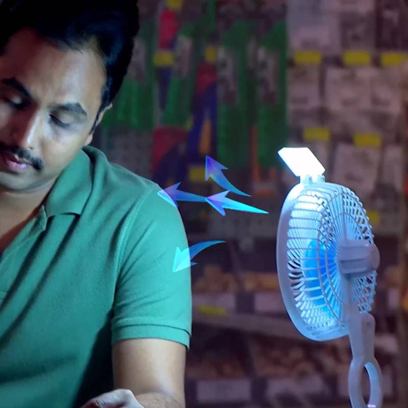 RECHARGEABLE TABLE FAN WITH LED LIGHT thumbnail 4