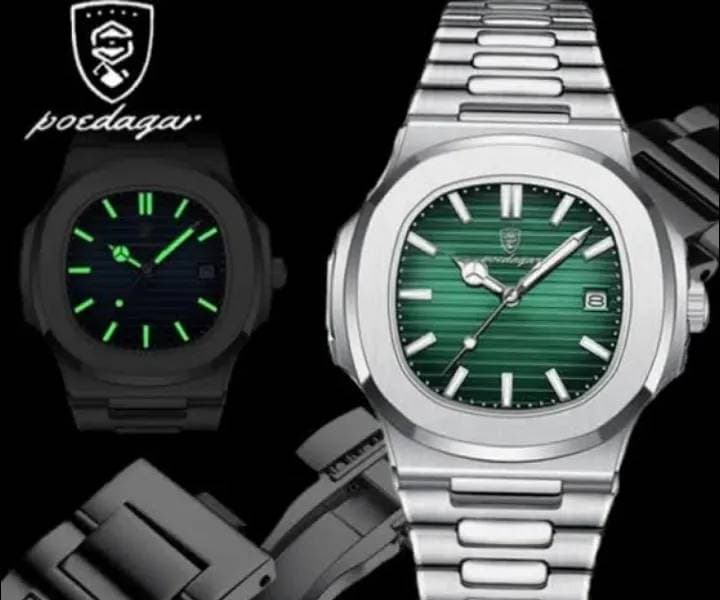 Poedagar 613 Luxury Watch (green colour ১বছর গ্যারান্টি) thumbnail 4