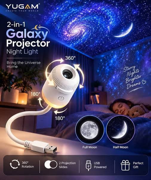Galaxy Projector Night Light with 12 Sliding Projection Films thumbnail 2