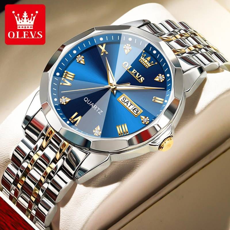 OLEVS Luxury Stainless Steel Waterproof Watche  (blue ১ বছর গ্যারান্টি)
