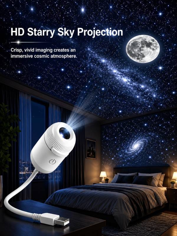 Galaxy Projector Night Light with  Sliding Projection Films (২ বছরে গ্যারান্টি)