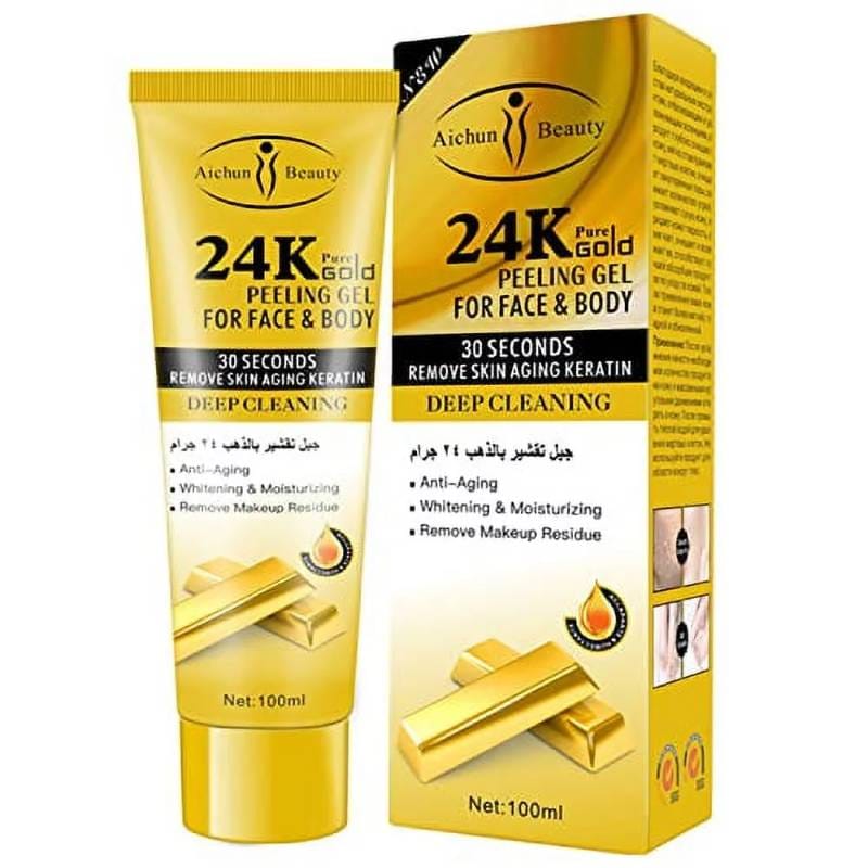 24K Pure Gold Peeling Gel for Deep Skin Cleansing and Moisturizing